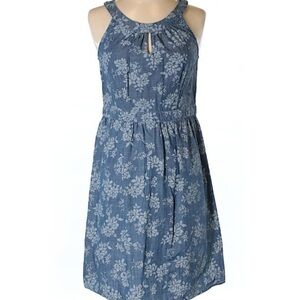Ann Taylor Loft chambray floral denim dress